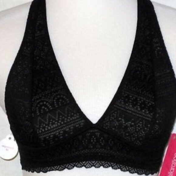NWOT Vintage Xhiliration Black Perfect Halter Bralette - Picture 1 of 9